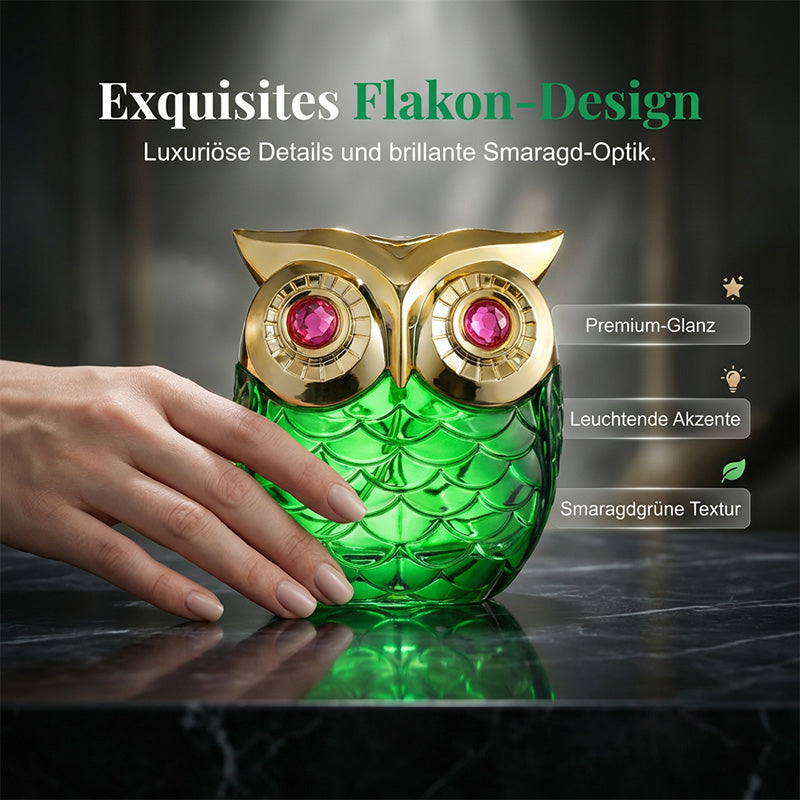 🦉 Eau de Parfum Mystical – Flacon Hibou 🌙💎 - 100ml | Notes de rose, de vanille et de musc | Longue tenue | Verre de qualité supérieure | 2 couleurs | 50% DE RÉDUCTION