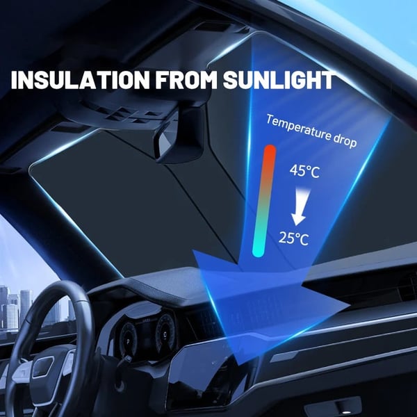 ☀️ Pare-soleil Pliable pour Pare-brise de Voiture – Bloque la Chaleur et les Rayons UV | Maintient l'Habitacle Plus Frais | Avec Housse de Rangement | Tailles M/L 🚗✨