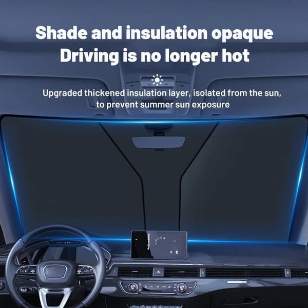 ☀️ Pare-soleil Pliable pour Pare-brise de Voiture – Bloque la Chaleur et les Rayons UV | Maintient l'Habitacle Plus Frais | Avec Housse de Rangement | Tailles M/L 🚗✨