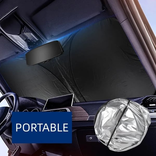 ☀️ Pare-soleil Pliable pour Pare-brise de Voiture – Bloque la Chaleur et les Rayons UV | Maintient l'Habitacle Plus Frais | Avec Housse de Rangement | Tailles M/L 🚗✨