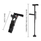 Canne Pliante Multifonctionnelle pour Personnes Âgées 💡🛡️ - Lumière LED | Bouton d'Alarme | 4 Points d'Appui | 5 Hauteurs | Aluminium Léger | 50% DE RÉDUCTION