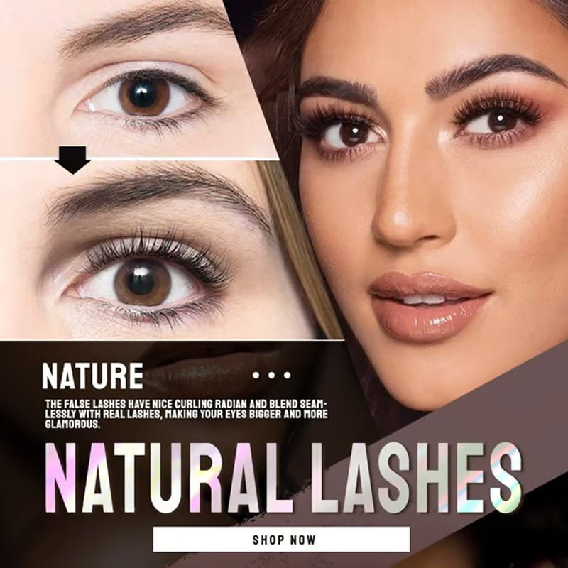 👁️ Faux cils autocollants sans colle | ✨ Pose en 3 secondes et effet naturel | 🔄 Réutilisables et hypoallergéniques | 🌸 Lot de 3 paires en 7 styles