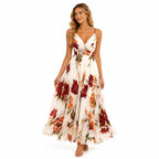 🌺 NOUVEAUTÉ 👗 Robe Longue Fleurie pour Femme – Bretelles Fines Réglables, Silhouette Fluide & Élégance Estivale ✨