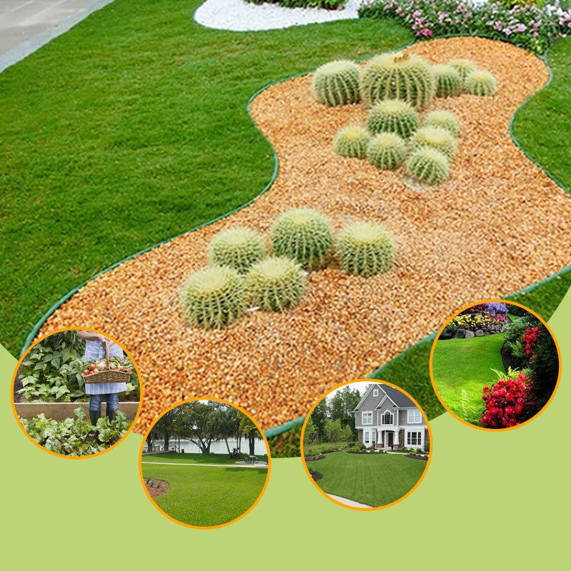 🌿 Bordure de Jardin en Rouleau de 10 m avec 30 Piquets | Installation sans Creuser | Flexible et Résistante aux Intempéries | 5 ou 10 cm | Vert, Gris ou Marron 🏡