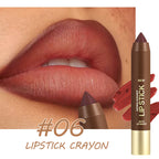 💄 Crayon à Lèvres Mat Longue Tenue | Rouge à Lèvres et Crayon Contour 2 en 1 💋 | Formule Hydratante Anti-Dessèchement 💧 | Pointe Triangulaire de Précision 📐