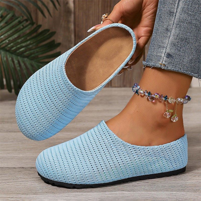 👟 Mules pour femme en maille respirante à enfiler 🌞 – Semelle plate antidérapante, légères et souples, look décontracté polyvalent – Tailles 36-43, 4 couleurs 🌈