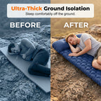 🏕️ Tapis de Camping Gonflable avec Pompe à Pied – Repos Confortable en Tente & Camping-Car | Imperméable | Oreiller Ergonomique | Isolation Extra-Épaisse | 190 × 60 × 5 cm 💤⛰️