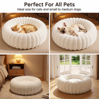🐾 Panier Rond Ultra-Doux et Apaisant pour Chats et Chiens ✨🛌 - Bord Surélevé | Rembourrage Orthopédique | Peluche Premium | 5 Couleurs | 6 Tailles | 50% DE RÉDUCTION