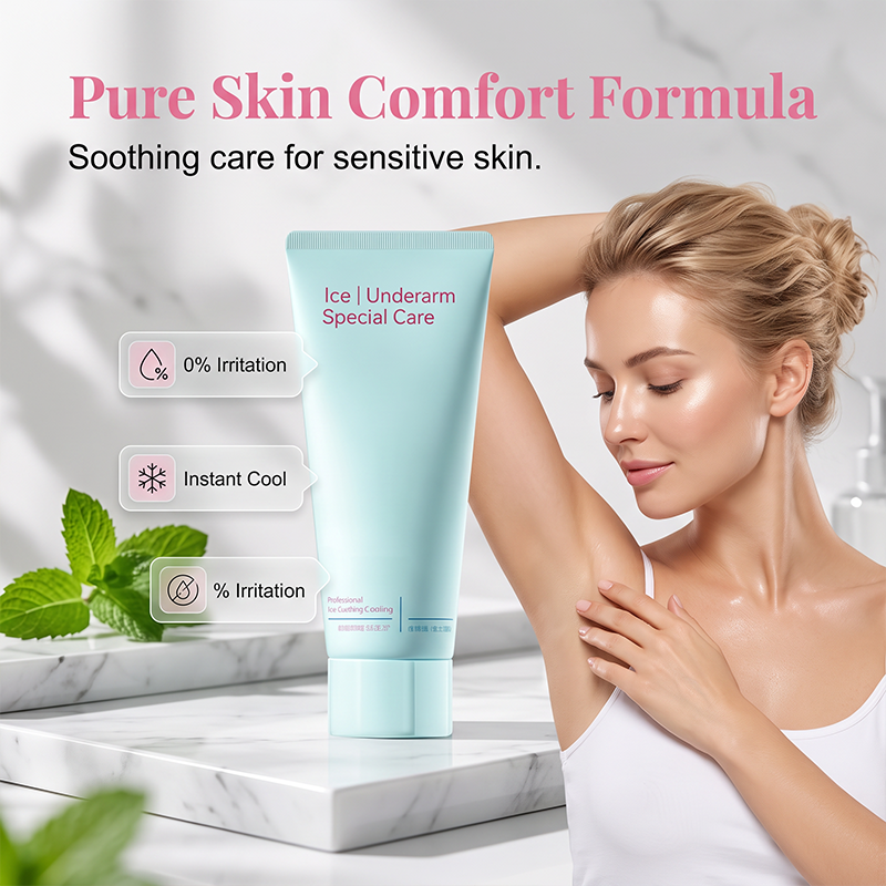 🧊 Crème Dépilatoire Ice Sensation – Formule Rafraîchissante Glacée | Épilation Indolore en 5-10 min | Apaisante pour Peaux Sensibles ❄️🌸