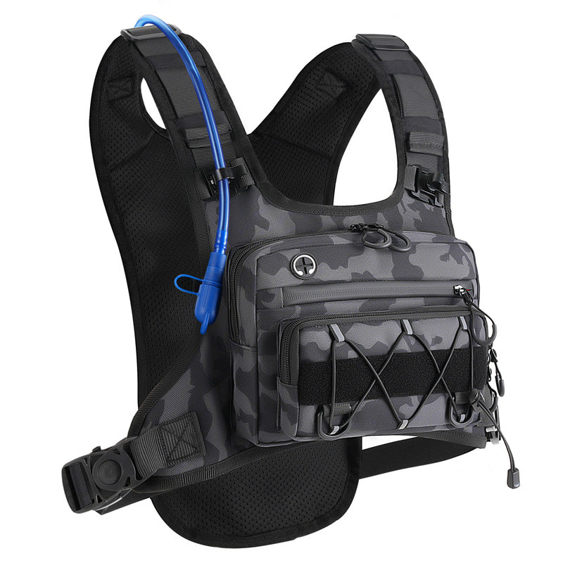 🚴‍♂️🥤✨Gilet Tactique avec Poche Avant, Compatible avec Système d'Hydratation, pour Homme