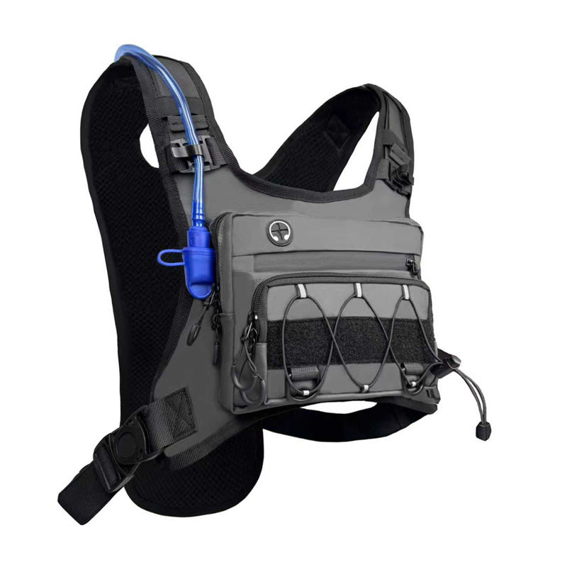 🚴‍♂️🥤✨Gilet Tactique avec Poche Avant, Compatible avec Système d'Hydratation, pour Homme