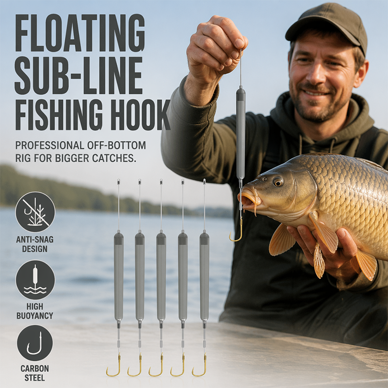 🎣 Hameçon de Pêche Flottant Anti-Accroc 🐟⚓ - Acier à Haute Teneur en Carbone | Haute Flottabilité | 3 Styles | Tailles 1-10 | Pour Carpe & Tilapia | 50% DE RABAIS