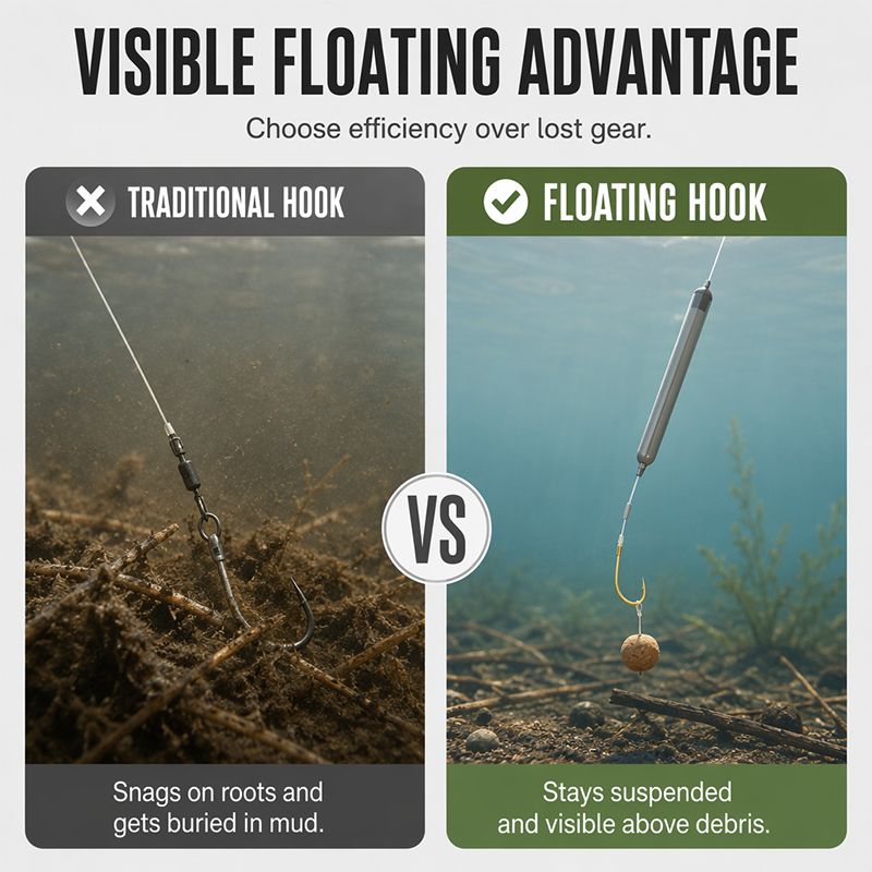 🎣 Hameçon de Pêche Flottant Anti-Accroc 🐟⚓ - Acier à Haute Teneur en Carbone | Haute Flottabilité | 3 Styles | Tailles 1-10 | Pour Carpe & Tilapia | 50% DE RABAIS