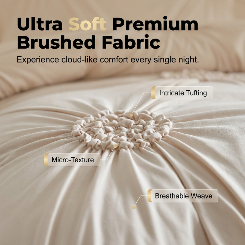 📢📢50% de réduction !! ⏰🎁 Parure de lit élégante avec motif plissé raffiné : confort raffiné pour votre chambre à coucher🛏️✨