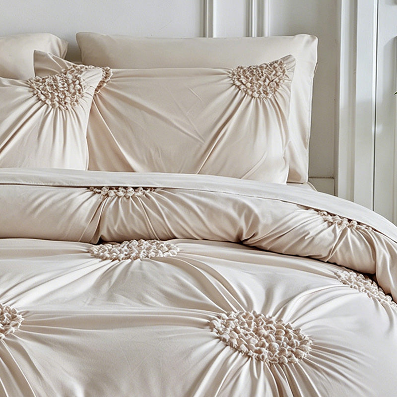 📢📢50% de réduction !! ⏰🎁 Parure de lit élégante avec motif plissé raffiné : confort raffiné pour votre chambre à coucher🛏️✨