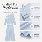 👗 Ensemble Femme Épaules Dénudées en Lin Mélangé ✨🌿 - Design Asymétrique | Pantalon Fluide | 4 Couleurs | Tailles XS-4XL | Élégant & Confortable | 50% DE RÉDUCTION
