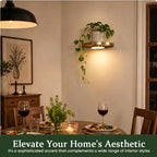 Wall-mounted floating shelf with integrated LED mood lighting