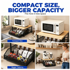 ✨ Support de Rangement à 2 Niveaux pour Micro-ondes et Électroménager 🍵📦 - Tiroir Coulissant | Structure en Fer et Bois | Gain de Place | 3 Couleurs | 50% DE RÉDUCTION