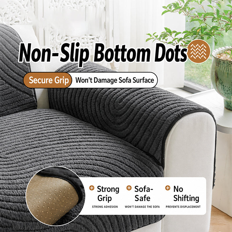 🛍️ Housse de canapé en velours de coton antidérapante ✨🐾 - Ultra-douce | Dessous en silicone | Thermique | 4 Couleurs | 12 Tailles | 50% DE RÉDUCTION