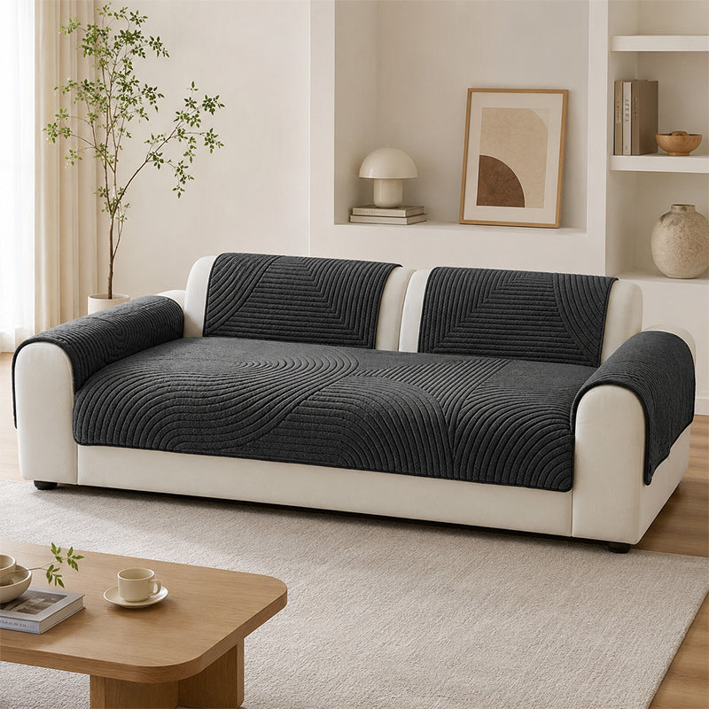 🛍️ Housse de canapé en velours de coton antidérapante ✨🐾 - Ultra-douce | Dessous en silicone | Thermique | 4 Couleurs | 12 Tailles | 50% DE RÉDUCTION
