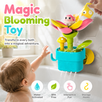 🌸💧 Jouet de bain pour bébé « Fleur Magique » 🛁✨ - Activé par l'eau | Sans BPA | Bords arrondis | Comprend un arrosoir | Développement sensoriel | 50 % DE RÉDUCTION