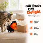 Jouet interactif papillon pour chats 🦋 | Ailes battantes réalistes 🍃 | Stimule l'instinct de chasse 🐾 | Divertissement autonome et sûr 🐱