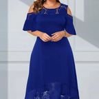 👗 Robe de Soirée Élégante pour Femme Épaule Dénudée & Ourlet en Dentelle ✨💃 - Tissu Doux & Respirant | 4 Couleurs | Tailles S-4XL | Parfaite pour Toutes les Occasions | 50% DE RÉDUCTION