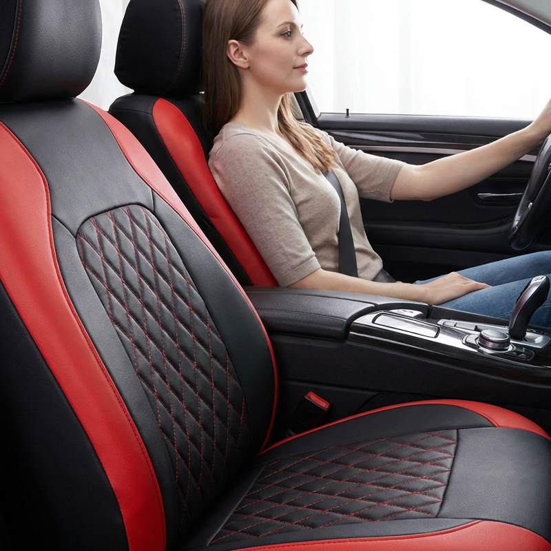 🚗 Housses de Siège Auto Universelles en Similicuir - 9 Pièces ✨ | Motif Matelassé | Compatible Airbag | 6 Couleurs | 60% DE RÉDUCTION