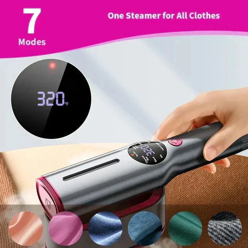 👕 Défroisseur Vapeur Portable 2-en-1 avec Chauffage Rapide en 5 Secondes ✨🛡️ - 1200W | 7 Niveaux | 99,99% Anti-Acariens | Tête Rotative à 90° | Soie & Coton | 50% DE RÉDUCTION
