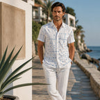🌴✨ Chemise d'été homme imprimé géométrique 👔🌊 - Coupe Confortable | Tissu Doux | Tailles S-5XL | Parfaite pour les Vacances et la Plage