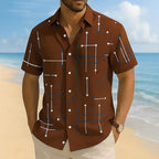 🌴✨ Chemise d'été homme imprimé géométrique 👔🌊 - Coupe Confortable | Tissu Doux | Tailles S-5XL | Parfaite pour les Vacances et la Plage