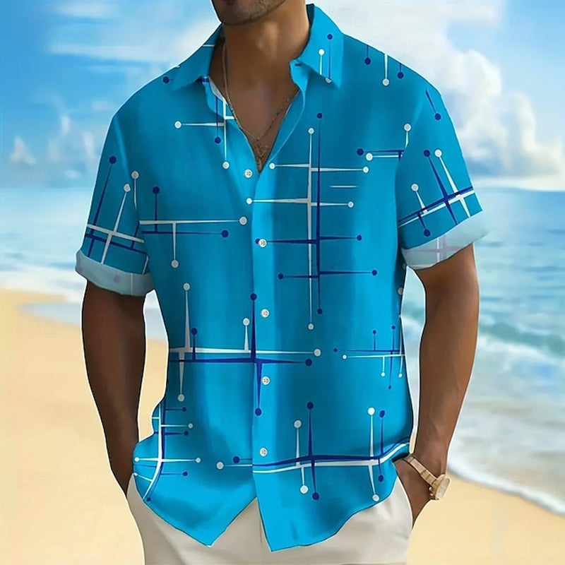 🌴✨ Chemise d'été homme imprimé géométrique 👔🌊 - Coupe Confortable | Tissu Doux | Tailles S-5XL | Parfaite pour les Vacances et la Plage