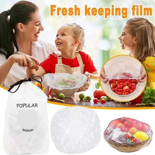 🥗 Couvercles Extensibles Transparents pour Aliments | Pratiques et Adaptables à Différentes Tailles | Idéaux pour les Restes, les Fêtes et les Pique-niques | Paquet de 100 Pièces ✨
