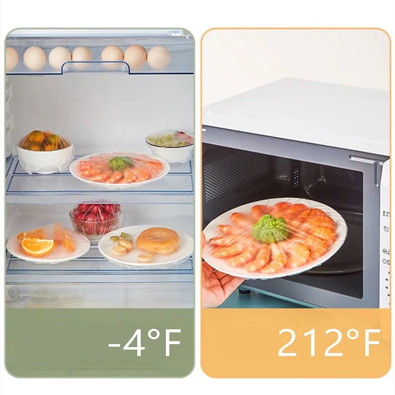 🥗 Couvercles Extensibles Transparents pour Aliments | Pratiques et Adaptables à Différentes Tailles | Idéaux pour les Restes, les Fêtes et les Pique-niques | Paquet de 100 Pièces ✨