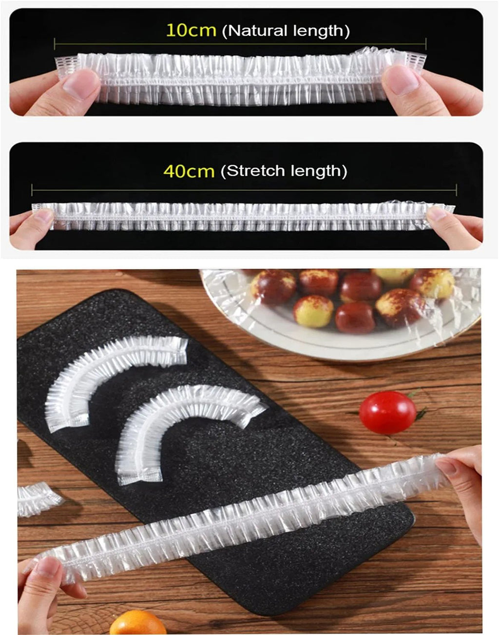 🥗 Couvercles Extensibles Transparents pour Aliments | Pratiques et Adaptables à Différentes Tailles | Idéaux pour les Restes, les Fêtes et les Pique-niques | Paquet de 100 Pièces ✨