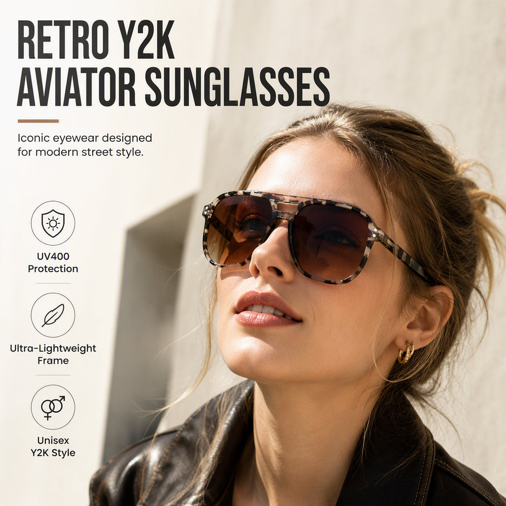 🕶️ Lunettes de Soleil Tendance UV400 Homme & Femme 😎✨ - Protection UVA/UVB | Monture PC Résistante | Style Streetwear | 12 Combinaisons de Couleurs | 50% DE RÉDUCTION