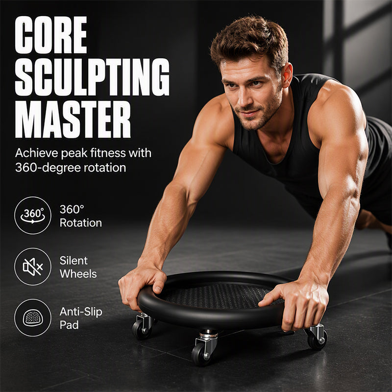 💪 Disque Abdominal Rotatif avec Tapis de Genoux ✨🏋️ - Mouvement Omnidirectionnel | Base Antidérapante | Charge Max 150kg | ABS Premium | 3 Couleurs | 50% DE RÉDUCTION