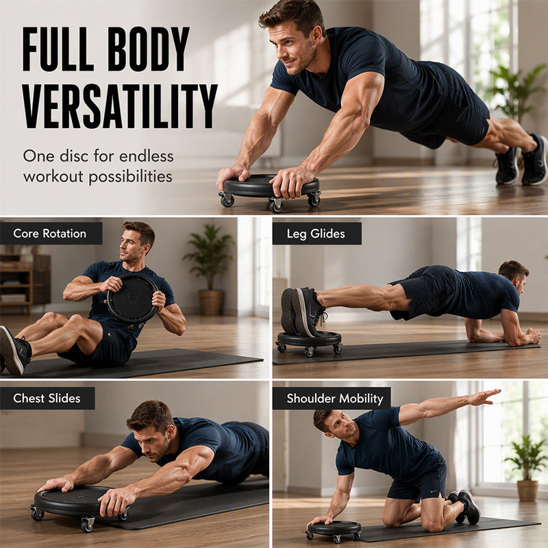 💪 Disque Abdominal Rotatif avec Tapis de Genoux ✨🏋️ - Mouvement Omnidirectionnel | Base Antidérapante | Charge Max 150kg | ABS Premium | 3 Couleurs | 50% DE RÉDUCTION