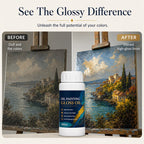 🎨 Vernis Brillant Professionnel pour Peintures à l'Huile ✨🖼️ - Brillance Instantanée | Profondeur des Couleurs | Auto-Nivelant | Anti-Poussière | 100ml + Pinceau | 50% DE RÉDUCTION