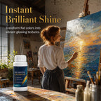 🎨 Vernis Brillant Professionnel pour Peintures à l'Huile ✨🖼️ - Brillance Instantanée | Profondeur des Couleurs | Auto-Nivelant | Anti-Poussière | 100ml + Pinceau | 50% DE RÉDUCTION