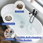 💧🔧 Passoire d'Évier de Cuisine en Acier Inoxydable ♻️ - Bouchon + Filtre 2 en 1 | Anti-Rouille | Anti-Obstruction | Universel | 2 Couleurs | 50% DE RÉDUCTION