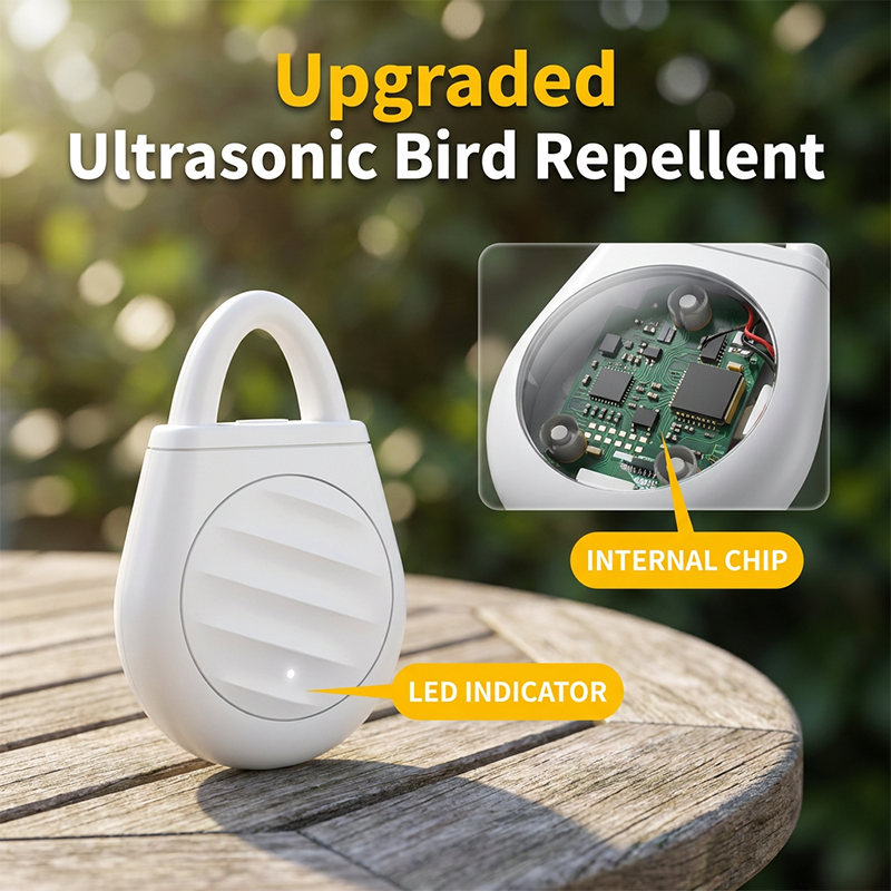 🔊🐦 Répulsif Portable à Ultrasons – Éloigne Oiseaux, Moustiques et Insectes | 3 Modes | Recharge USB-C | Compact avec Porte-clés | Sans Produits Chimiques ✅🌿