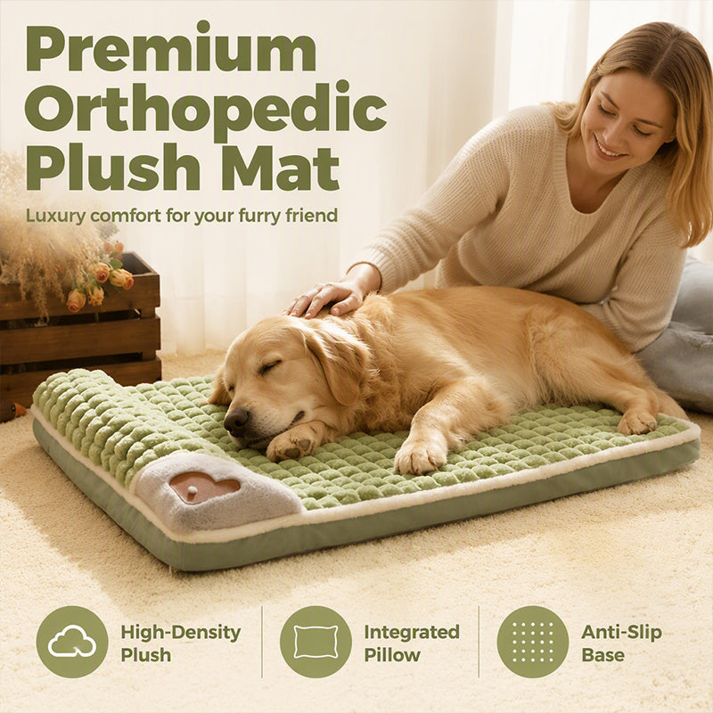 🛌✨ Niche/Tapis pour Chiens & Chats en Peluche Premium🐶🐱 – Soutien Orthopédique, Velours Ultra-Doux, Bord Relevé Ergonomique – Tailles M–4XL, 3 Couleurs 🐾☁️