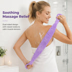 🛁 Ceinture exfoliante double face en silicone pour le dos 🧖‍♀️ – Élimine les cellules mortes ✨, massage relaxant 💪, atteint tout le dos 🔙 – Douce, lavable et disponible en 7 couleurs 🌈