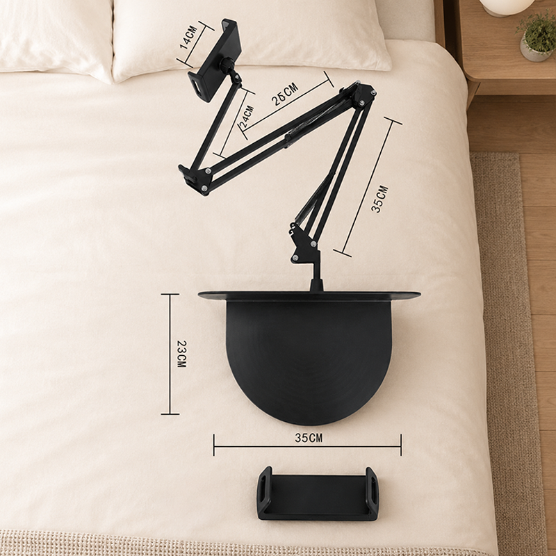 🧲 Support magnétique pour tablette et téléphone de chevet – Base dissimulée sous le matelas | Bras flexible en porte-à-faux | Stable et invisible 🛏️📱