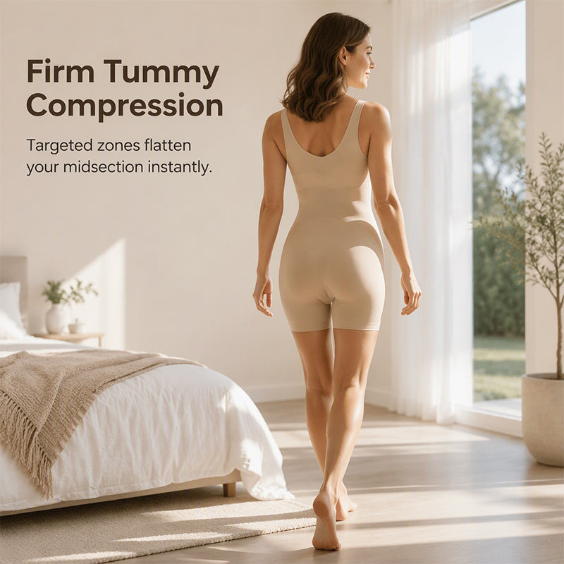 👙 Body Gainant Sans Couture Femme – Compression à 360° | Contrôle du Ventre | Remonte Fesses | Invisible Sous les Vêtements | M-2XL ✨💪