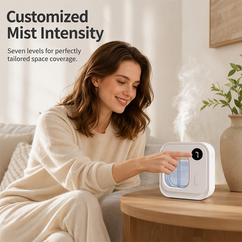 🌫️✨ Diffuseur de Parfum Automatique Intelligent – 7 Niveaux de Diffusion, Élimination des Odeurs, Ultra-Silencieux <36dB, Recharge Type-C – 6 Parfums 🌸🏠