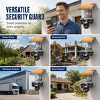 📡☀️ Caméra de Surveillance Solaire WiFi – Triple Objectif PTZ Rotatif, IP66, 3 Vues Simultanées, Basse Consommation – T10 ou T12, Idéale pour Extérieurs Sans Courant 🛡️🌿