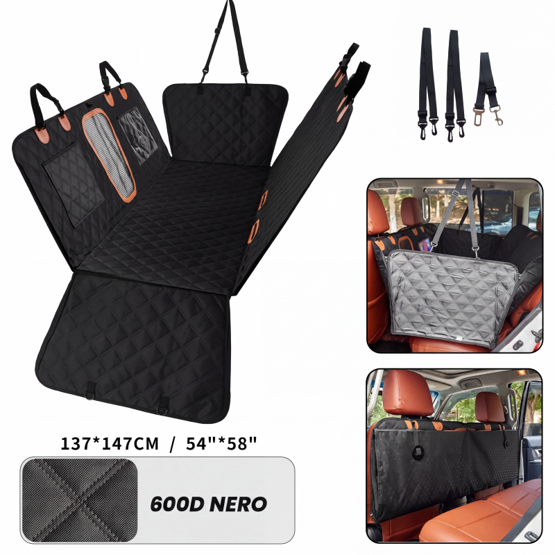 🐶 Coussin de voiture en mousse à mémoire de forme pour animaux de compagnie – Imperméable | Sangles réglables | Universel pour chiens et chats | Lavable en machine 🚗✨