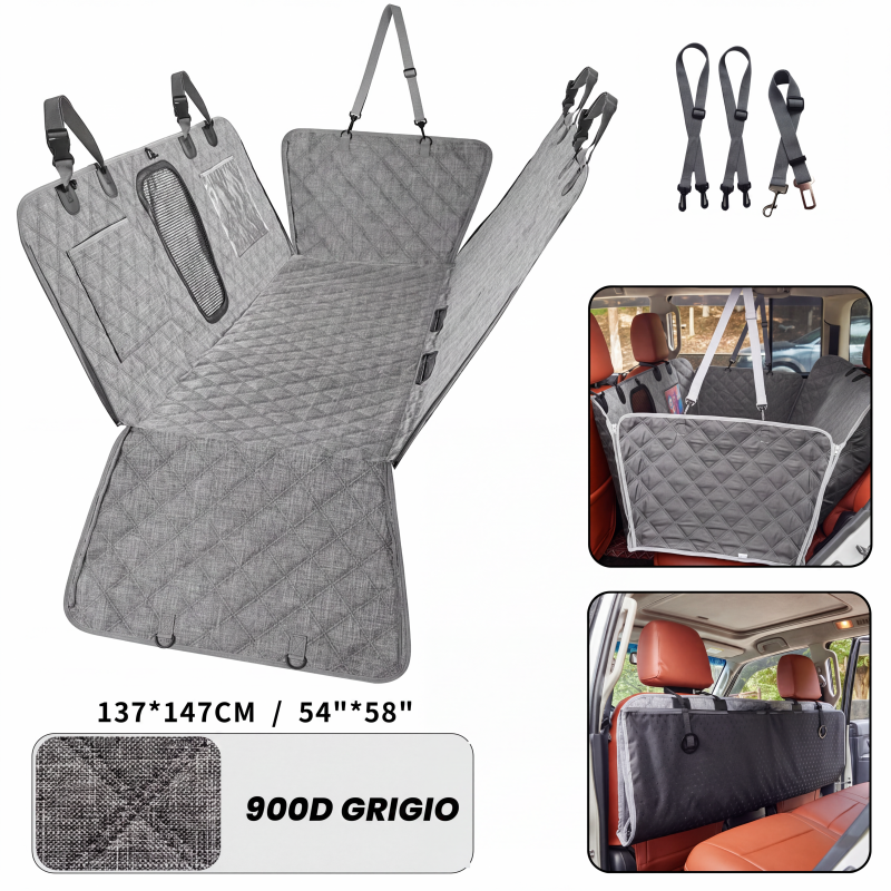🐶 Coussin de voiture en mousse à mémoire de forme pour animaux de compagnie – Imperméable | Sangles réglables | Universel pour chiens et chats | Lavable en machine 🚗✨